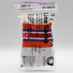 Family Mart Line Socks - Pumpkin White