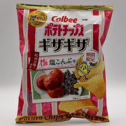 Calbee GizaGiza Potato Chips - Ume Shio Kombu